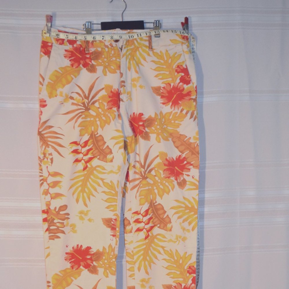 Scotch and Soda men's heavy cotton yellow and red floral pants 32-32